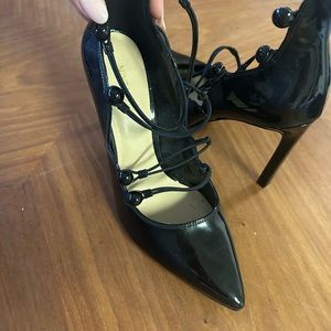 Black patent pumps
